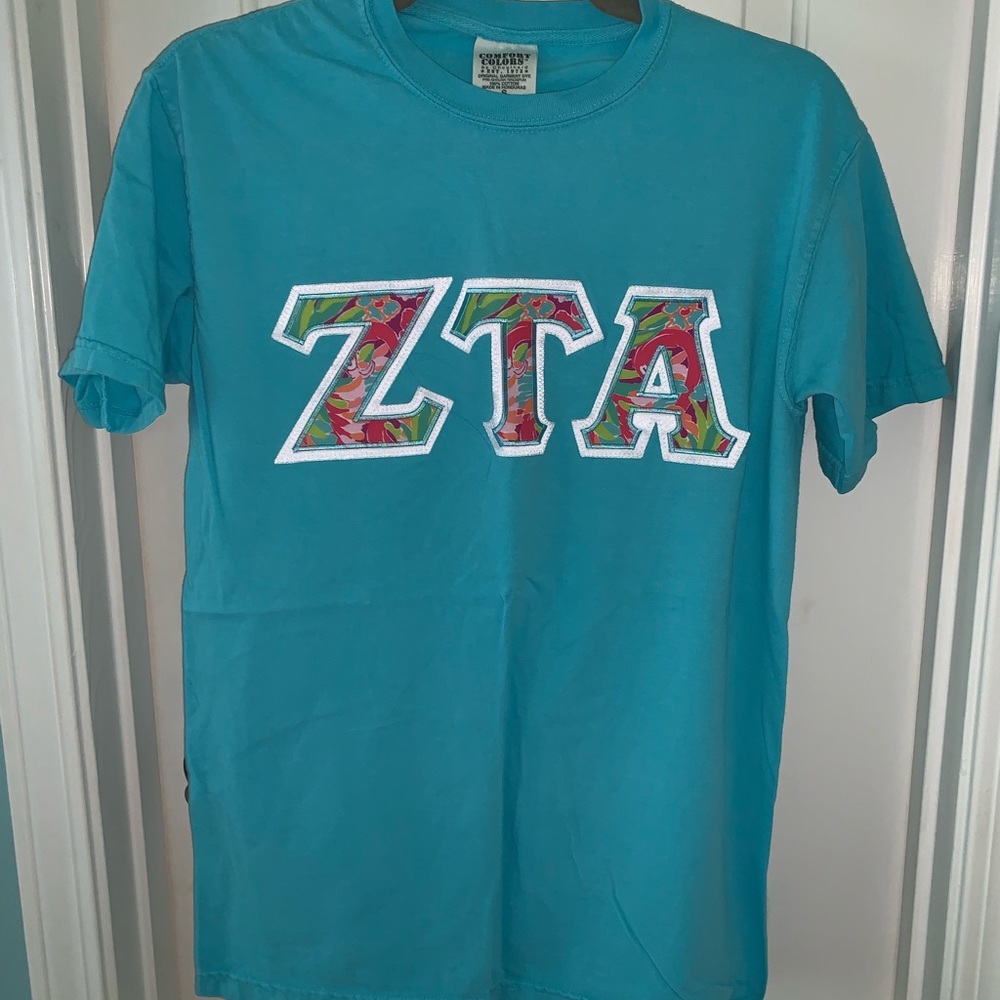 Zeta Tau Alpha block letter tshirt